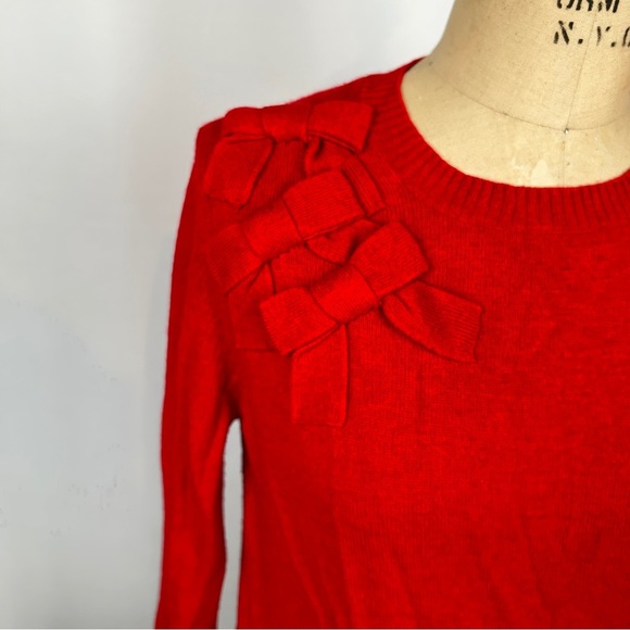 Juicy Couture Wool Cashmere Red Bow Accent Sweater Size Large - Picture 6 of 14